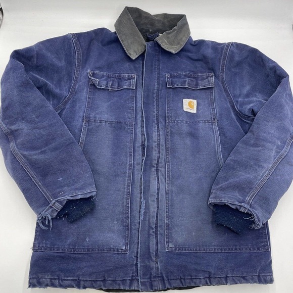 Carhartt Other - Carhartt Men's Vintage Distressed Jacket Navy‎ Blue Faded Size XL Full Zip chore